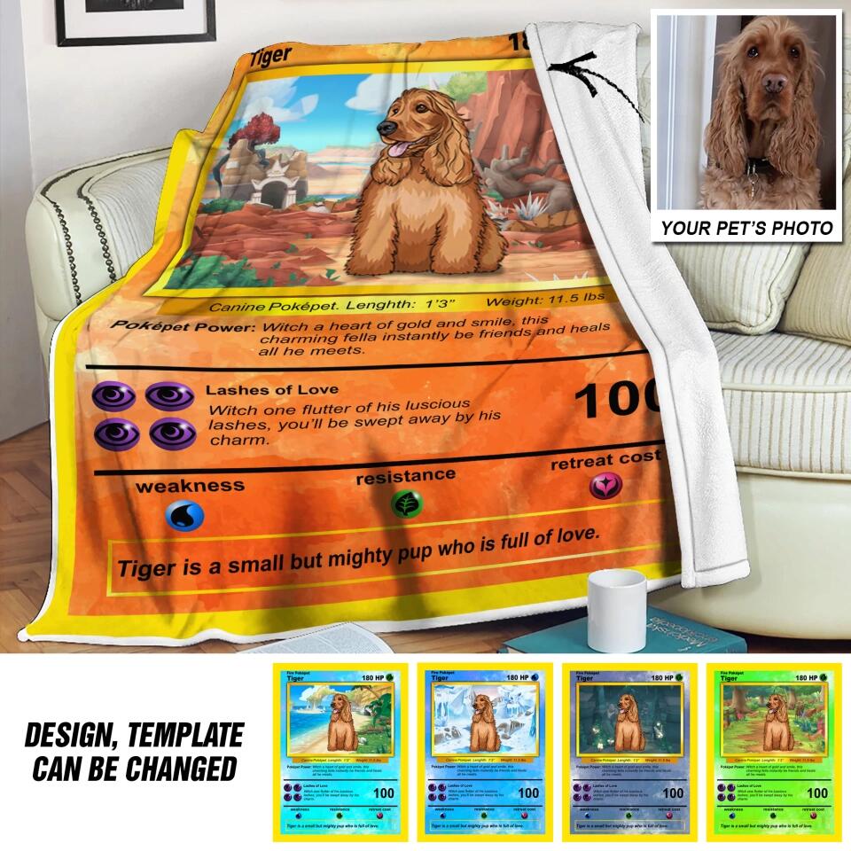 Personalized Image Dog Lover Pokepet Quilt Blanket Printed QTDT0912