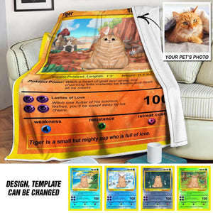 Personalized Image Cat Lover Pokepet Quilt Blanket Printed QTDT0912