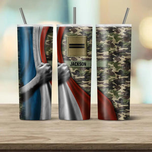 Personalized France Veteran/Soldier Rank Camo Tumbler 30Oz Printed 22DEC-HT09