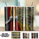Personalized German Veteran/Soldier Rank Camo Tumbler 30Oz Printed 22DEC-DT09