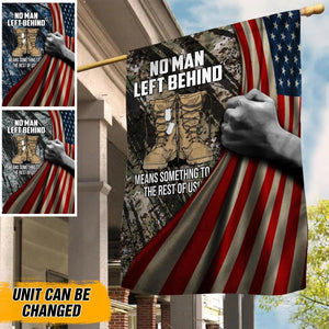 Personalized No Man Left Behind US Solider/Veteran Flag QTDT1012