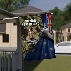Personalized No Man Left Behind Australian Solider/Veteran Flag QTDT1012