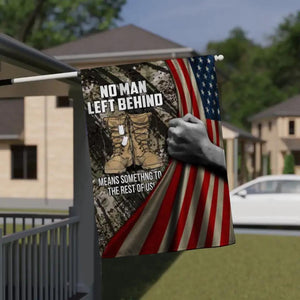 Personalized No Man Left Behind US Solider/Veteran Flag QTDT1012