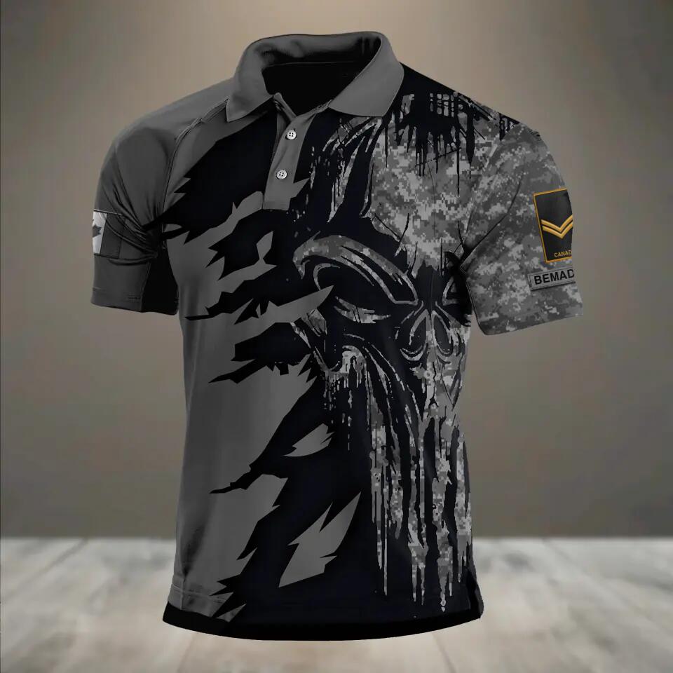 Personalized Canadian Veteran/ Solider Rank Polo Shirts 3D Printed QTHQ1012