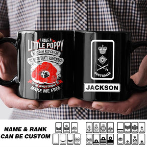 Personalized Australian Solider/ Veteran Rank Black Mug Printed QTHQ1012