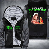 Personalized Just A Nurse Who Loves Dogs Fleece Hoodie Printed PNDT1012