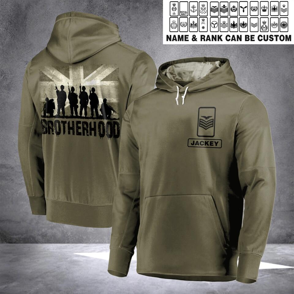 Personalized UK Solider/ Veteran Rank Camo Hoodie 3D Printed 22DEC-HQ10