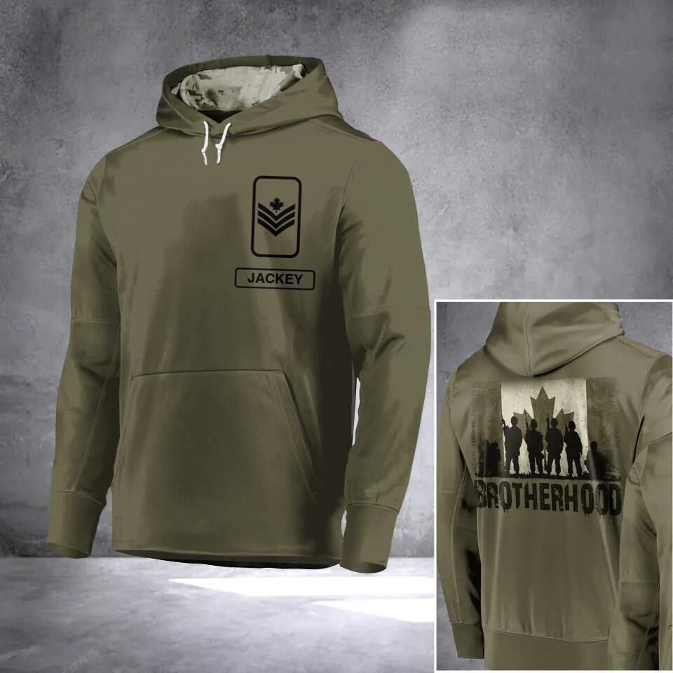 Personalized Canadian Solider/ Veteran Rank Camo Hoodie 3D Printed 22DEC-HQ10