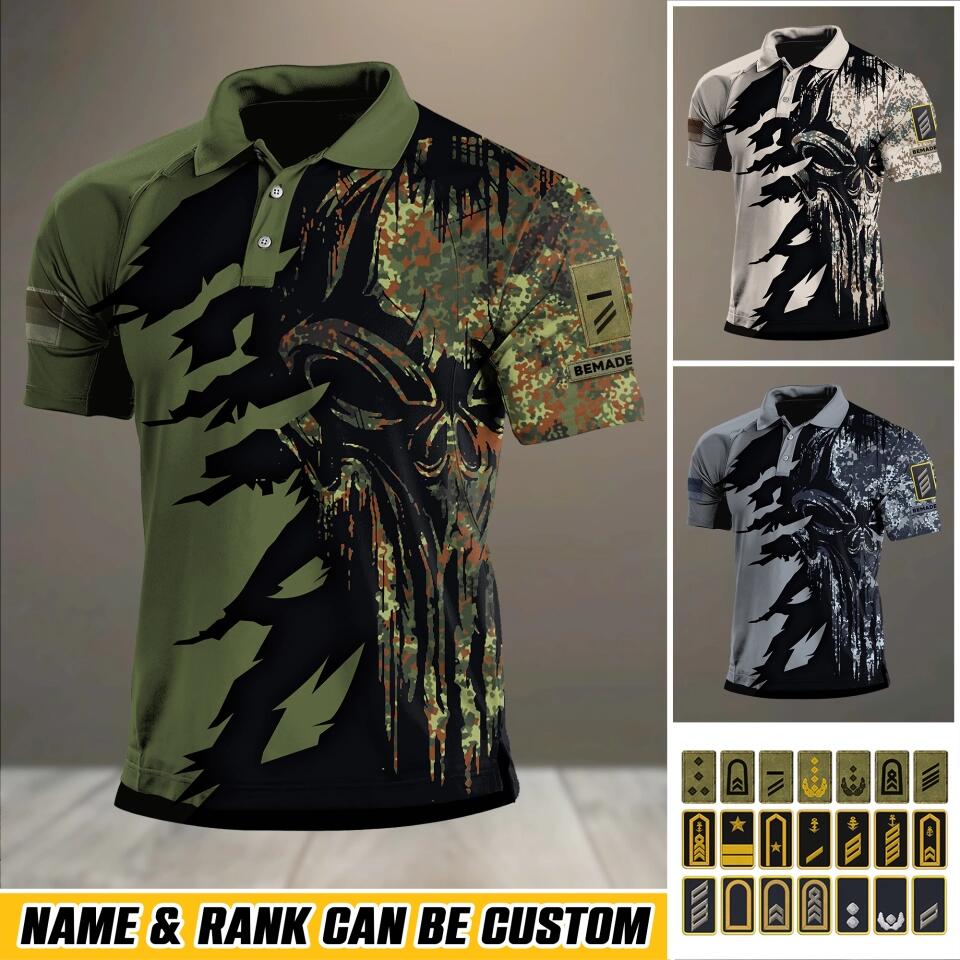 Personalized German Veteran/ Solider Rank Polo Shirts 3D Printed QTHQ1212