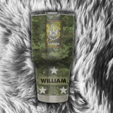 Personalized Canadian Solider/ Veteran With Rank Camo Tumbler 30oz Printed 22DEC-HY12