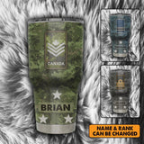 Personalized Canadian Solider/ Veteran With Rank Camo Tumbler 30oz Printed 22DEC-HY12