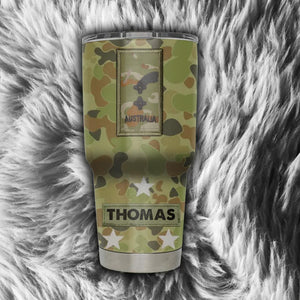 Personalized Australian Solider/ Veteran With Rank Camo Tumbler 30oz Printed 22DEC-HY12