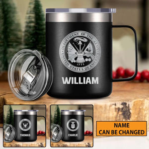 Personalized US Solider/ Veteran With Your Unit Logo Laser Handle Cup Printed 22DEC-HY12