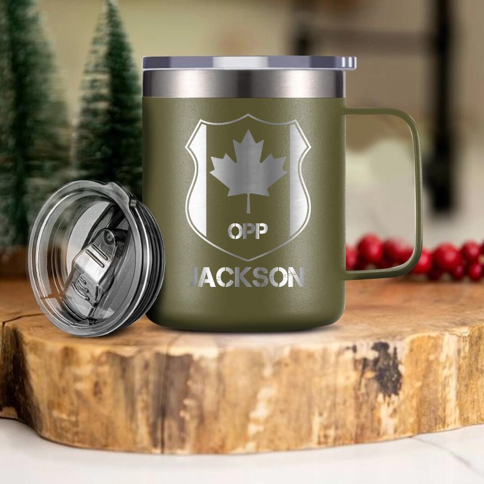 Personalized Canadian Solider/ Veteran With Your Department Laser Handle Cup Printed QTDT1212