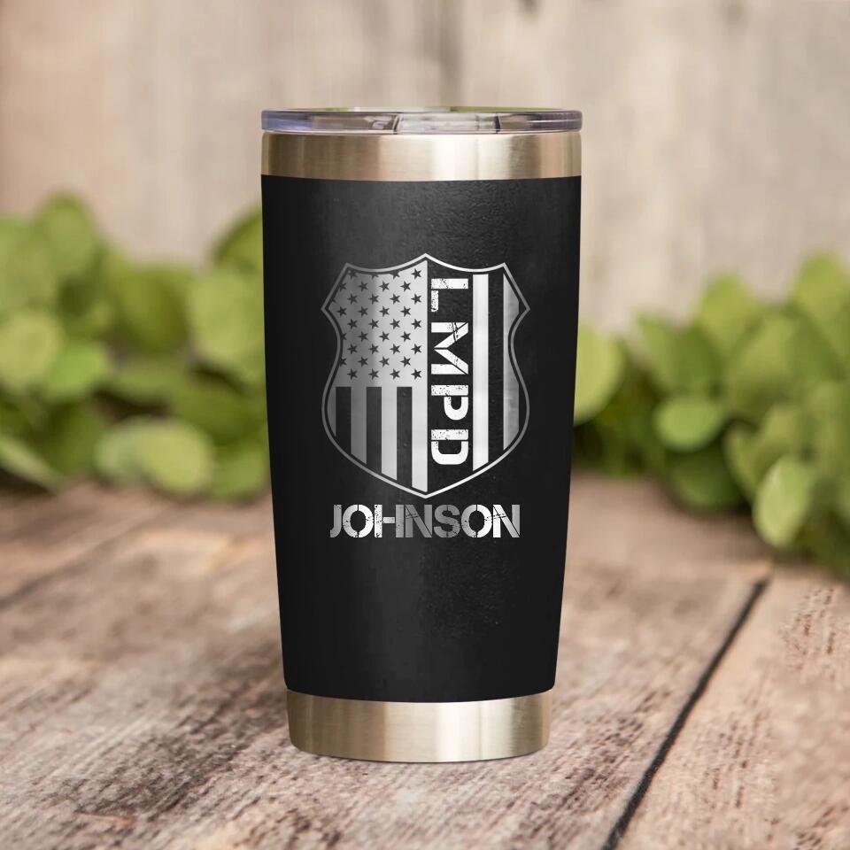 Personalized Los Angels  Police With Name laser Tumbler Printed QTDT1212