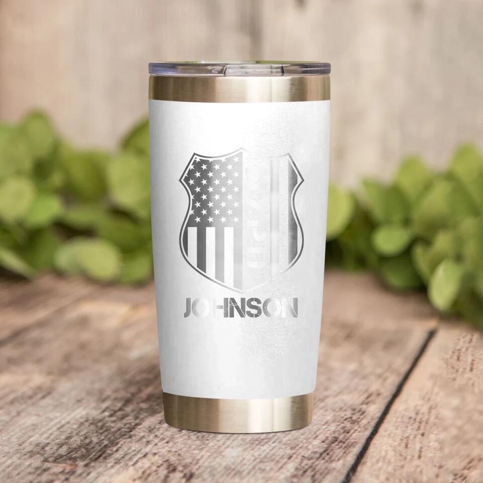 Personalized New York Police With Name Laser Tumbler Printed QTDT1212