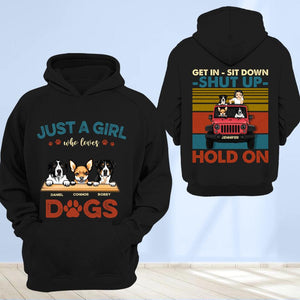 Personalized Just A Girl Who Loves Dogs Jeep Printed Hoodie PNDT1212
