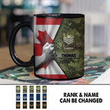 Personalized Canadian Veteran/Soldier Camo Flag Black Mug Printed 22DEC-HY13