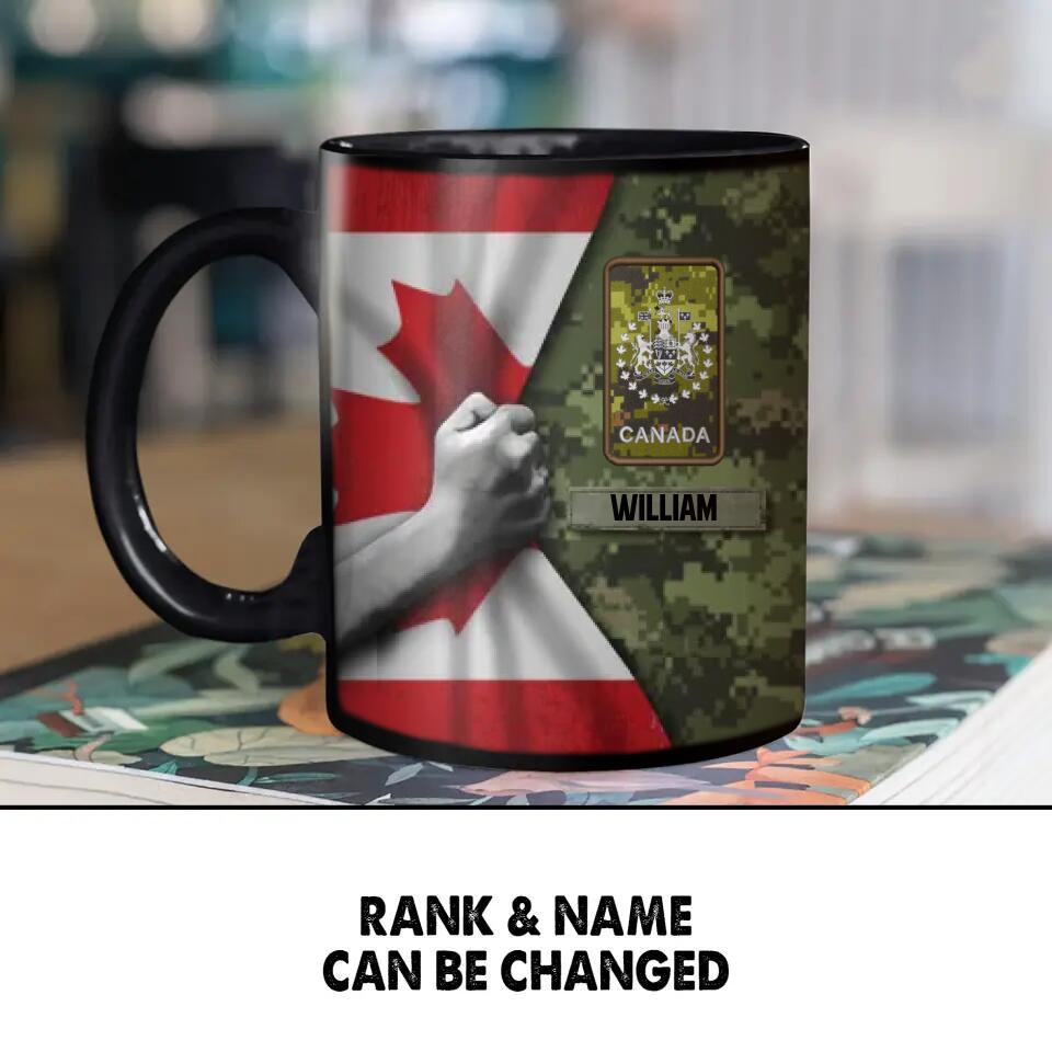 Personalized Canadian Veteran/Soldier Camo Flag Black Mug Printed 22DEC-HY13