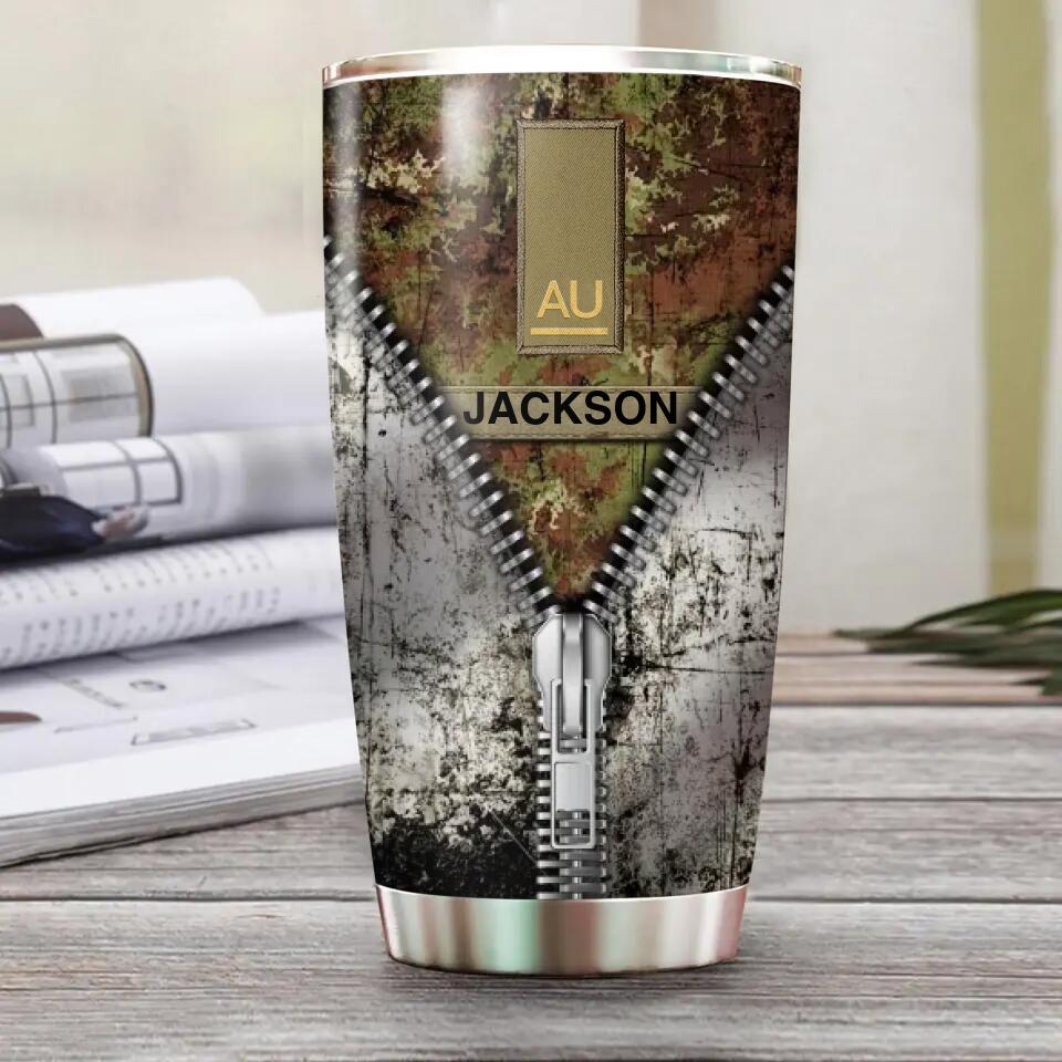 Personalized Italian Solider/Veteran Rank Camo Flag Tumbler Printed QTHQ1312