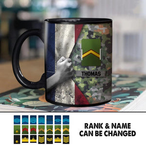 Personalized Netherlands Veteran/Soldier Camo Flag Black Mug Printed 22DEC-HY13