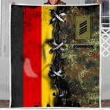 Personalized German Solider/ Veteran With Rank Camo Quilt Blanket Printed QTHQ1312