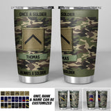 Personalized French Solider/ Veteran Once A Solider Always A Solider Tumbler Printed 22DEC-HY14