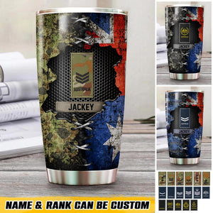 Personalized Australian Soldier/ Veteran Rank Camo Tumbler Printed QTHQ1412