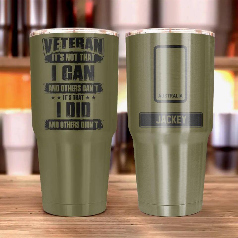 Personalized Australian Soldier/ Veteran With Rank Camo Tumbler 30oz Printed 22DEC-HQ14