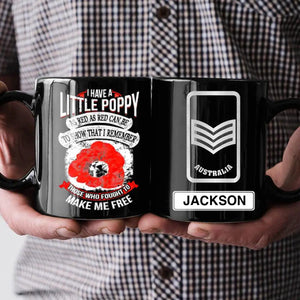 Personalized Australian Solider/ Veteran Rank Black Mug Printed QTHQ1012