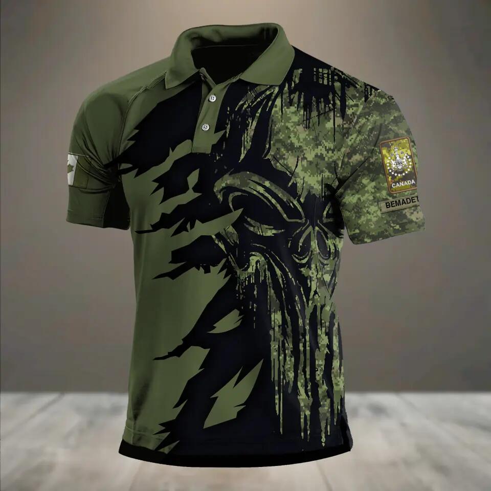 Personalized Canadian Veteran/ Solider Rank Polo Shirts 3D Printed QTHQ1012