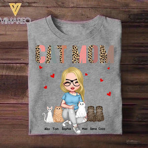 Personalized Cat Mom Heart Tshirt Printed 22DEC-HQ15