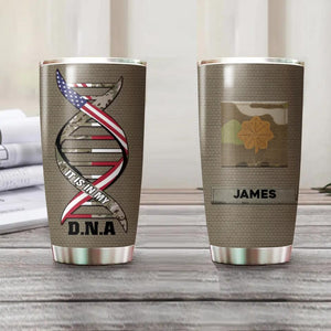 Personalized It is In My DNA U.S Soldier/Veteran Rank Camo Tumbler Printed QTDT1512