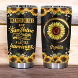 Personalized March Girls Air Sunshine Mixed With A Little Hurricane Tumbler Printed QTHQ1512