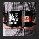Personalized Dad Hero Veteran Legend Canadian Solider/ Veteran Rank Black Mug Printed QTHQ2911