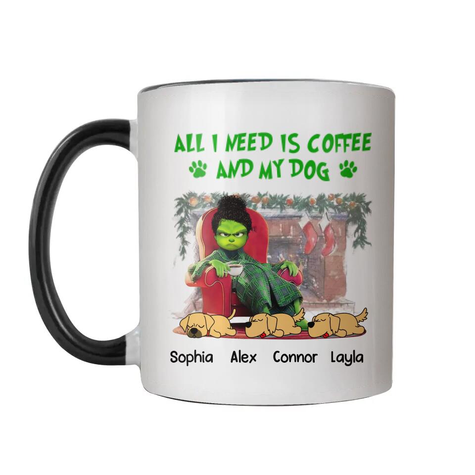 Personalized All I Need Is Coffee And My Dog Printed Accent Mug PNHQ1612