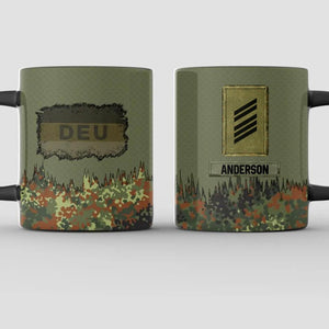 Personalized German Solider/ Veteran With Rank Flag Camo Printed Black Mug Printed 22DEC-HY16