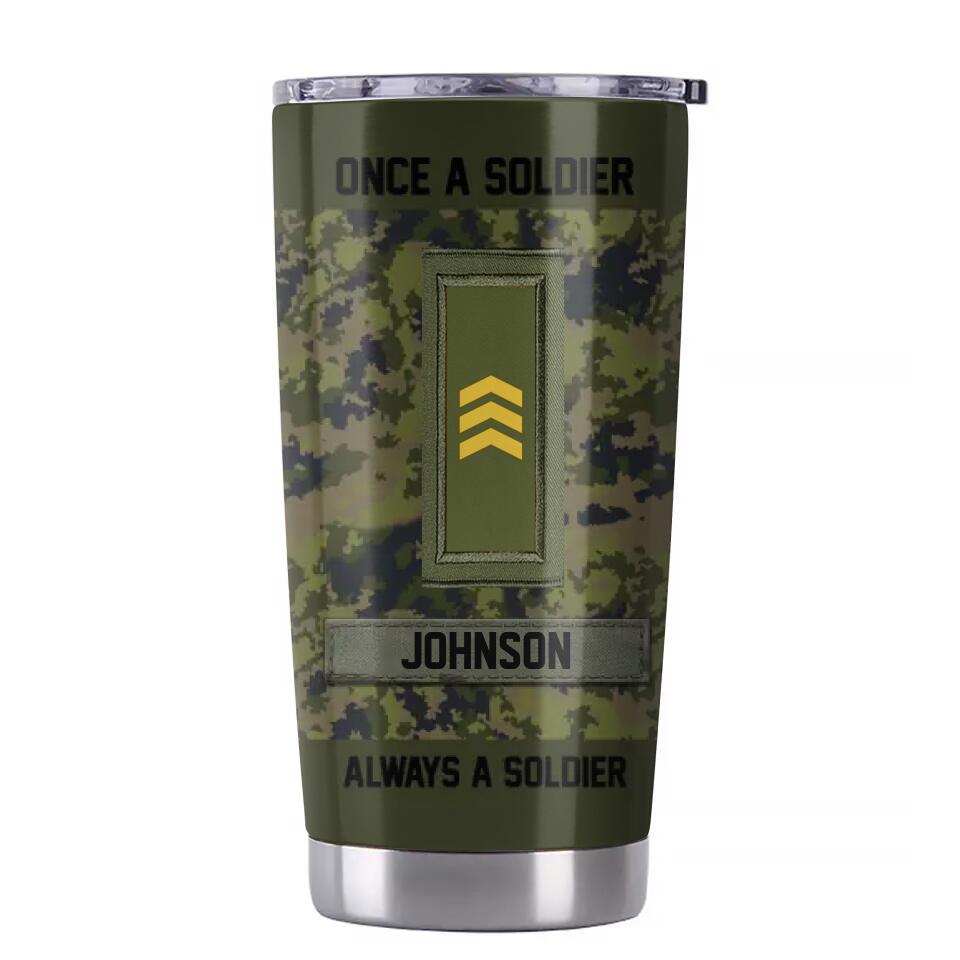 Personalized Finnish Soldier/ Veteran Once A Solider Always A Solider Tumbler Printed 22DEC-DT16