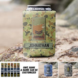 Personalized Australian Soldier/Veteran Rank Camo Can Cooler Printed QTDT1912