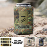 Personalized German Soldier/Veteran Rank Camo Can Cooler Printed QTDT1912