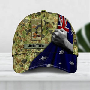 Personalized Australian Soldier/ Veteran Rank Flag Camo Peaked Cap 3D Printed QTDT1912