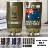 Personalized I Am An Australian Veteran My Oath Of Enlistment Has No Expiration Date CamoTumbler Printed QTHQ1912