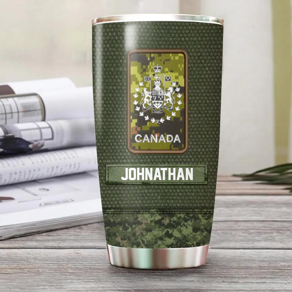 Personalized I Am A Canadian Veteran My Oath Of Enlistment Has No Expiration Date CamoTumbler Printed QTHQ1912