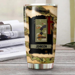 Personalized Australian Solider/ Veteran Honor First Integrity Vigilance Service To Country   Camo Tumbler Printed QTHQ1912