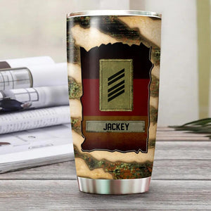 Personalized German Solider/ Veteran Honor First Integrity Vigilance Service To Country   Camo Tumbler Printed QTHQ1912