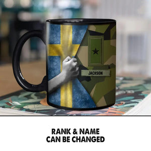 Personalized Sweden Veteran/Soldier Camo Flag Black Mug Printed 22DEC-HY13