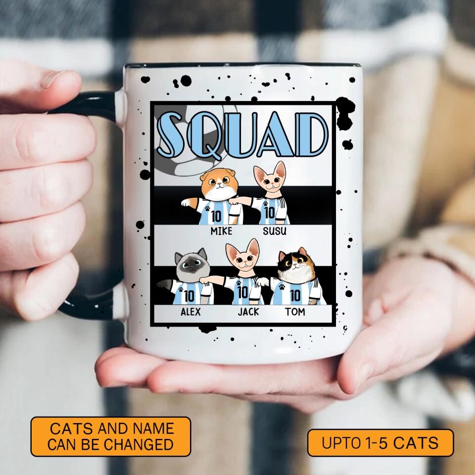 Personalized Cat Squad Printed Accent Mug PNHY2012
