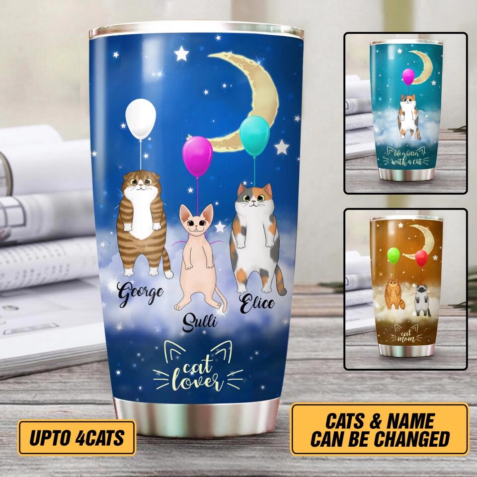 Personalized Cat Lover Tumbler Printed PNHY2012