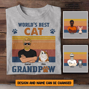 Personalized World's Best Cat Grandpaw Tshirt Printed QTHY2012