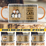 Personalized I Run On Caffeine Cats And Cuss Words Cat Printed Accent Mug QTHQ2112
